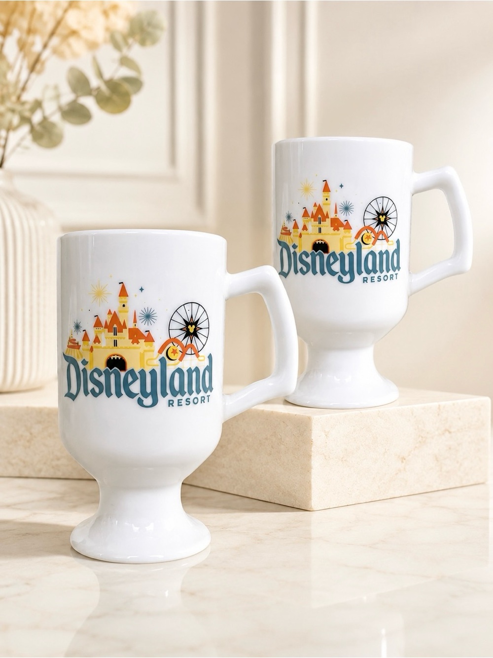 DISNEY Set of 2 Latte Mug Authentic Disneyland Resort 2023 Collectible Stoneware